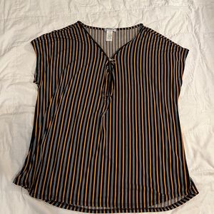 Orange and black blouse